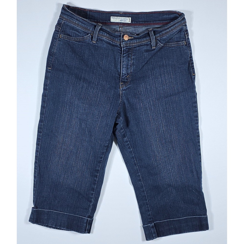 Levis 548 Perfectly Slimming Denim Capris Dark Wash Womens Size 10 Cropped Jeans